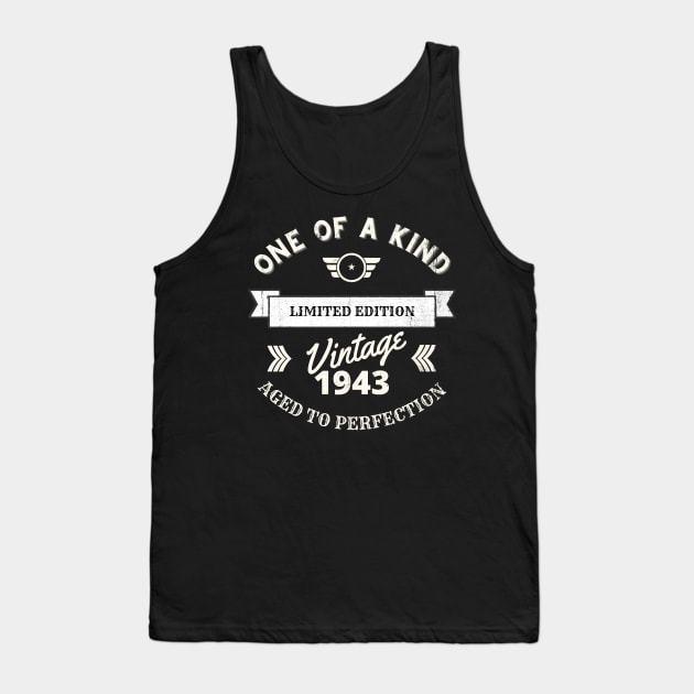 One of a Kind, Limited Edition, Vintage 1943, Aged to Perfection Tank Top by Blended Designs